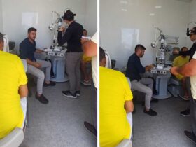 O Ministério Público de Goiás (MPGO), por intermédio da 2ª Promotoria de Justiça de Catalão, articulou a realização de exames oftalmológicos dos detentos da Unidade Prisional do município. Os atendimentos, desenvolvidos numa parceria com a direção da unidade e o município, aconteceram no último dia 19. No mutirão de atendimentos foram feitas 60 consultas oftalmológicas, em um caminhão-consultório. No total, 30 receitas foram aviadas, para a confecção de óculos. Segundo observou o promotor Fernando Gomes Rosa, é uma ação que resgata a cidadania dos presos, especialmente porque alguns deles nunca passaram por um exame desse tipo. Como, por iniciativa do MPGO, está sendo desenvolvendo um projeto de leitura entre os detentos, observou-se a necessidade da realização dos exames, já que alguns dos presos apresentaram dificuldade para enxergar os textos apresentados.